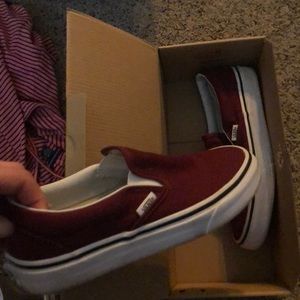 Maroon slip on vans